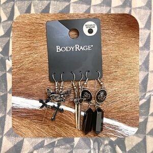 🏷️🎉🆕witchy Y2K goth set of black crystal earrings, sword earrings, cross earring